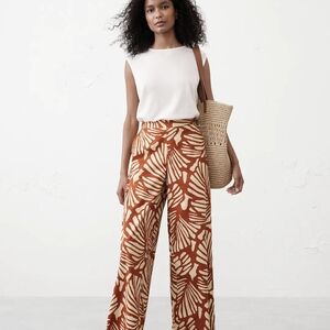 Banana Republic Factory Wide Leg Brown and Cream Pants